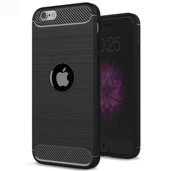 Калъф за iPhone SE 2, SE 2020 / iPhone SE 3, SE 2022 - Carbon Silicone - Черен