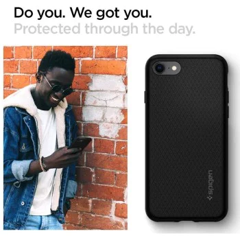 Калъф за iPhone 7 / iPhone 8 / iPhone SE 2, SE 2020 / iPhone SE 3, SE 2022 - Spigen Liquid Air - черен