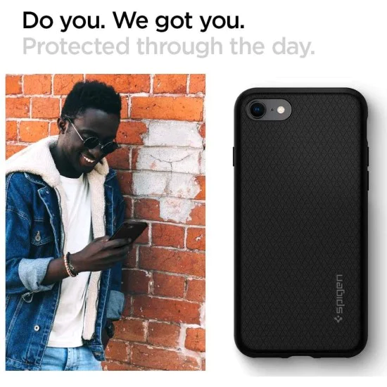 Калъф за iPhone 7 / iPhone 8 / iPhone SE 2, SE 2020 / iPhone SE 3, SE 2022 - Spigen Liquid Air - черен