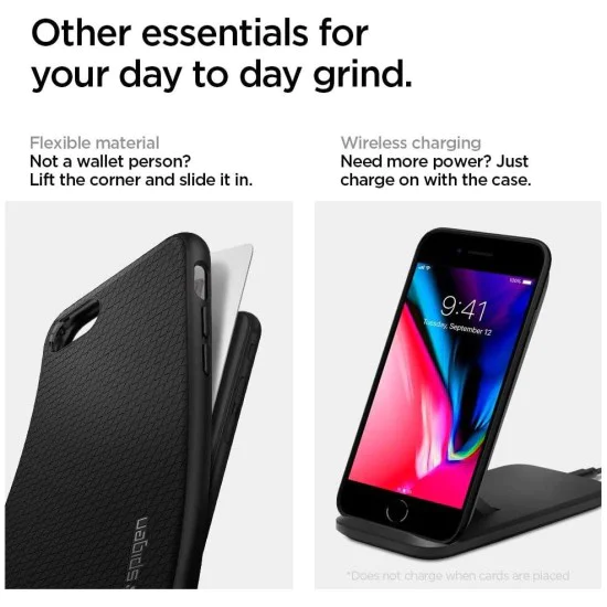 Калъф за iPhone 7 / iPhone 8 / iPhone SE 2, SE 2020 / iPhone SE 3, SE 2022 - Spigen Liquid Air - черен