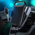 Baseus - Стойка за кола с безжично зареждане Milky Way (WXHW02-01) - за вентилационен отвор, 15W - Черна