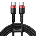 Кабел за дата Тип-C, 100 W, 2 м - Baseus Cafes (CATKLF-AL91) - Червен Черен