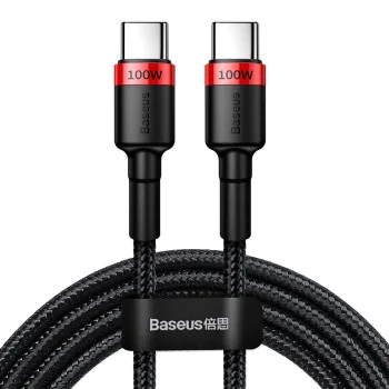 Кабел за дата Тип-C, 100 W, 2 м - Baseus Cafes (CATKLF-AL91) - Червен Черен