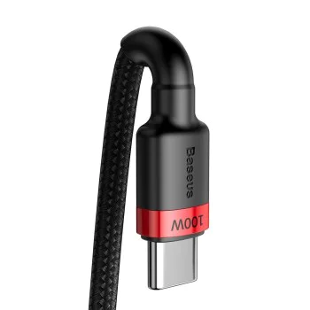 Кабел за дата Тип-C, 100 W, 2 м - Baseus Cafes (CATKLF-AL91) - Червен Черен
