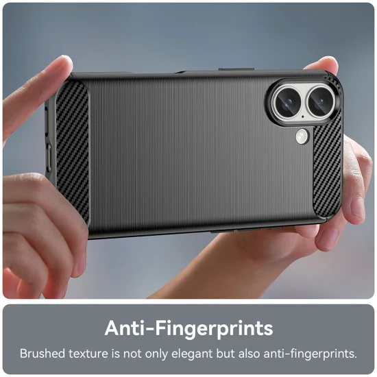 Калъф за iPhone 16 Plus - Carbon Silicone - Черен