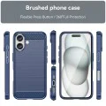 Калъф за iPhone 16 Plus - Carbon Silicone - Blue