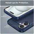 Калъф за iPhone 16 Plus - Carbon Silicone - Blue
