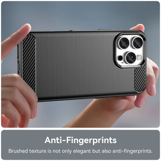 Калъф за iPhone 16 Pro - Carbon Silicone - Черен