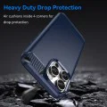 Калъф за iPhone 16 Pro Max - Carbon Silicone - Blue