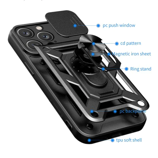 Калъф за iPhone 16 Pro Max - CamShield Series - черен