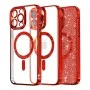 Калъф за iPhone 16 Pro Max - Luxury Glitter MagSafe - Червен