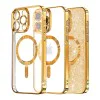 Калъф за iPhone 16 Pro - Луксозен Glitter MagSafe - Златен