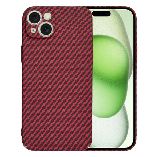 Калъф за iPhone 15 Plus - Carbonite FiberShell - Червен