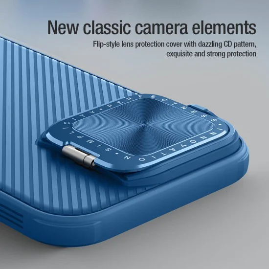 Калъф за iPhone 16 Pro - Nillkin CamShield Prop Magnetic - син