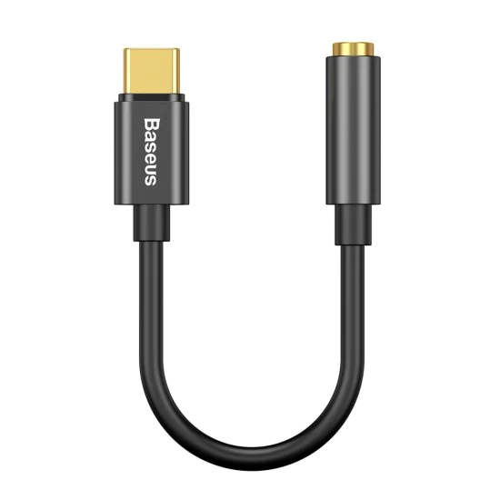 Baseus - Адаптер за аудио кабел L54 (CATL54-01) - Type-C към жак 3,5 mm, DAC чип конвертор - черен