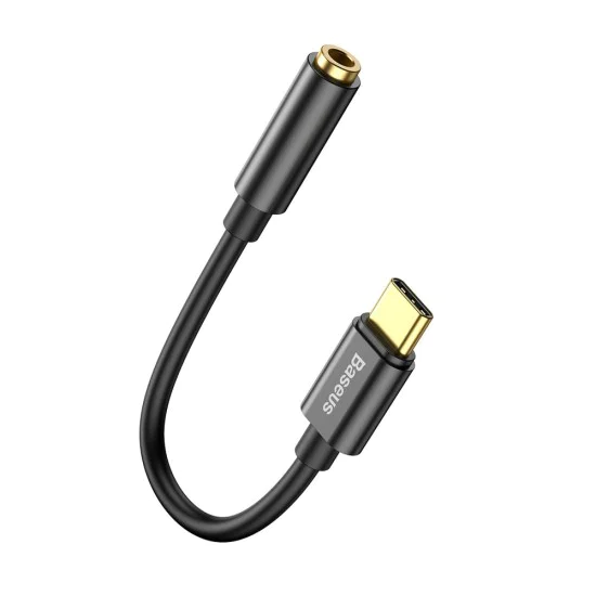 Baseus - Адаптер за аудио кабел L54 (CATL54-01) - Type-C към жак 3,5 mm, DAC чип конвертор - черен