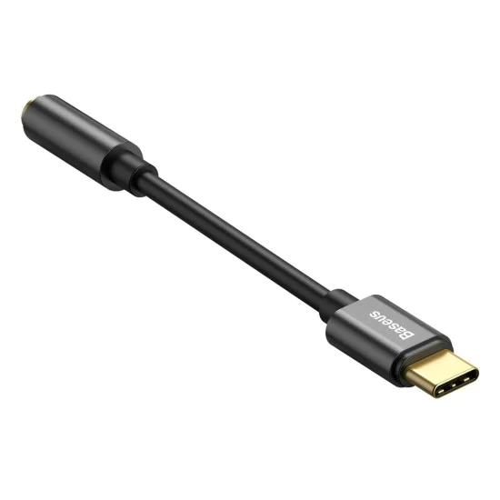Baseus - Адаптер за аудио кабел L54 (CATL54-01) - Type-C към жак 3,5 mm, DAC чип конвертор - черен