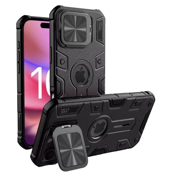 Калъф за iPhone 16 Pro Max - Nillkin CamShield CamShield Armor Prop Magnetic - Черен