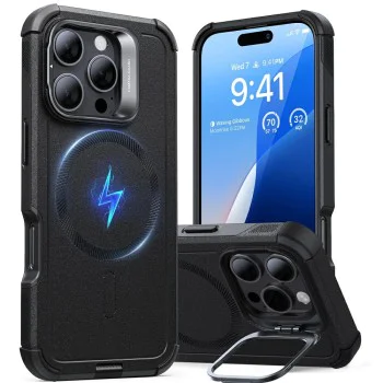 Калъф за iPhone 16 Pro Max - ESR Cyber ​​Armor Kickstand - Черен