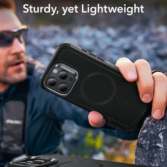 Калъф за iPhone 16 Pro - ESR Cyber ​​Armor Kickstand - Зелен