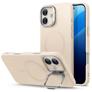 Калъф за iPhone 16 Plus - ESR - Cloud Soft HaloLock Kickstand - Light Tan