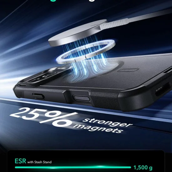 Калъф за iPhone 16 Plus - ESR Cyber ​​Armor Kickstand - Черен