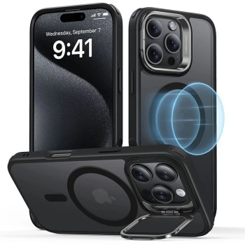 Калъф за iPhone 16 Pro Max - ESR Classic Hybrid HaloLock Kickstand - Frosted Black