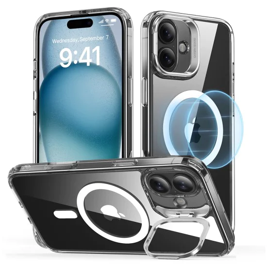 Калъф за iPhone 16 - ESR Classic Hybrid HaloLock Kickstand - Clear