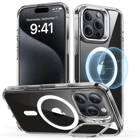 Калъф за iPhone 16 Pro Max - ESR Classic Hybrid HaloLock Kickstand - Clear