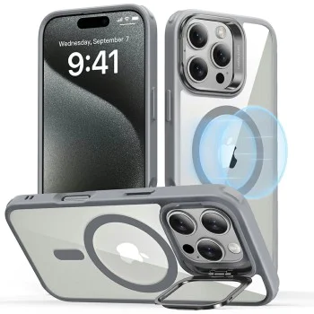 Калъф за iPhone 16 Pro - ESR Classic Hybrid Classic HaloLock HaloLock Kickstand - Grey Clear