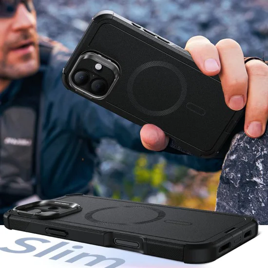 Калъф за iPhone 16 - ESR Cyber ​​Armor Kickstand - Черен