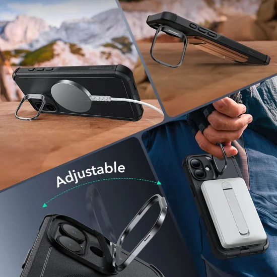 Калъф за iPhone 16 - ESR Cyber ​​Armor Kickstand - Зелен