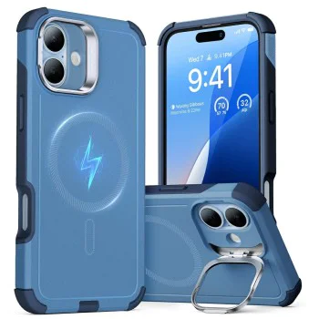 Калъф за iPhone 16 - ESR Cyber ​​Armor Kickstand - Син