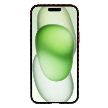 Калъф за iPhone 15 Plus - Carbonite FiberShell - Red Vortex