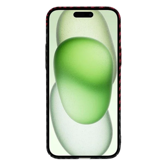 Калъф за iPhone 15 Plus - Carbonite FiberShell - Red Vortex