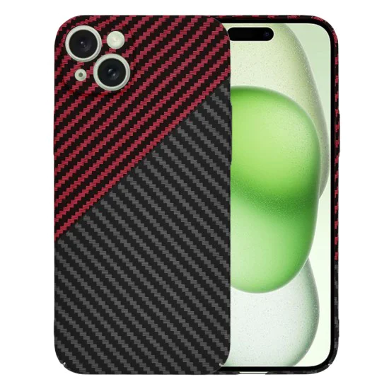 Калъф за iPhone 15 Plus - Carbonite FiberShell - Red Vortex