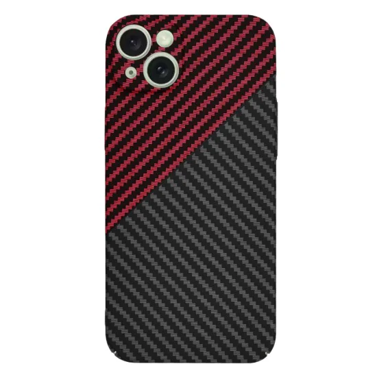 Калъф за iPhone 15 Plus - Carbonite FiberShell - Red Vortex