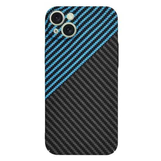 Калъф за iPhone 15 Plus - Carbonite FiberShell - Blue Pulse