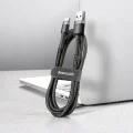 USB Type-C Data Cable, 2A, 3m - Baseus Caffeine (CATKLF-UG1) - Сиво Черен