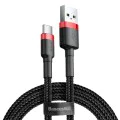 Baseus - Кабел за данни Cafule (CATKLF-U91) - USB към Type-C, 2A, 3m - Червен Черен