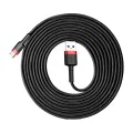 Baseus - Кабел за данни Cafule (CATKLF-U91) - USB към Type-C, 2A, 3m - Червен Черен