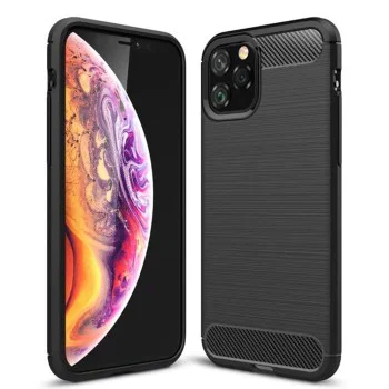 Калъф за iPhone 11 Pro Max - Carbon Silicone - Черен