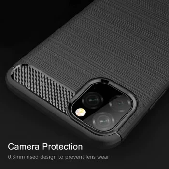 Калъф за iPhone 11 Pro Max - Carbon Silicone - Черен