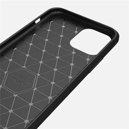 Калъф за iPhone 11 Pro Max - Carbon Silicone - Черен