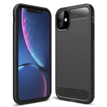 Калъф за iPhone 11 - Carbon Silicone - Черен