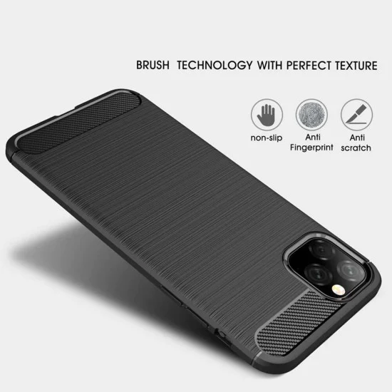 Калъф за iPhone 11 - Carbon Silicone - Черен