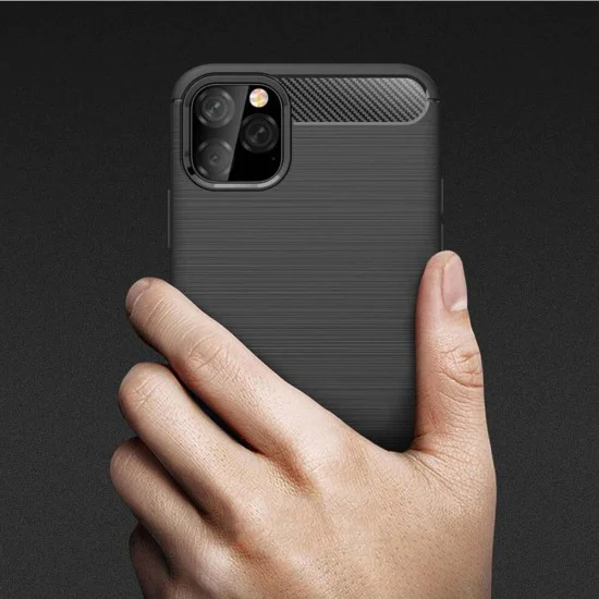 Калъф за iPhone 11 - Carbon Silicone - Черен