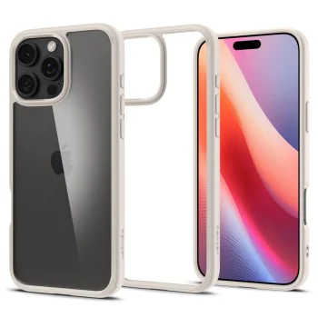 Калъф за iPhone 16 Pro - Spigen - Ultra Hybrid - Natural Titanium