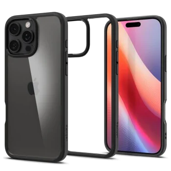 Калъф за iPhone 16 Pro - Spigen - Ultra Hybrid - Matte Black