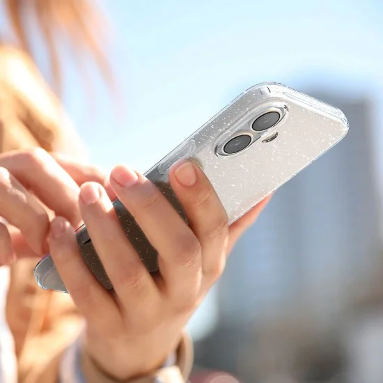 Калъфове за iPhone 16 - Spigen Liquid Crystal Glitter - Crystal Quartz